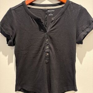 Pilcro Black Button-Up Top